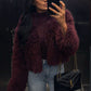 Wine Fur Luxe Jacket