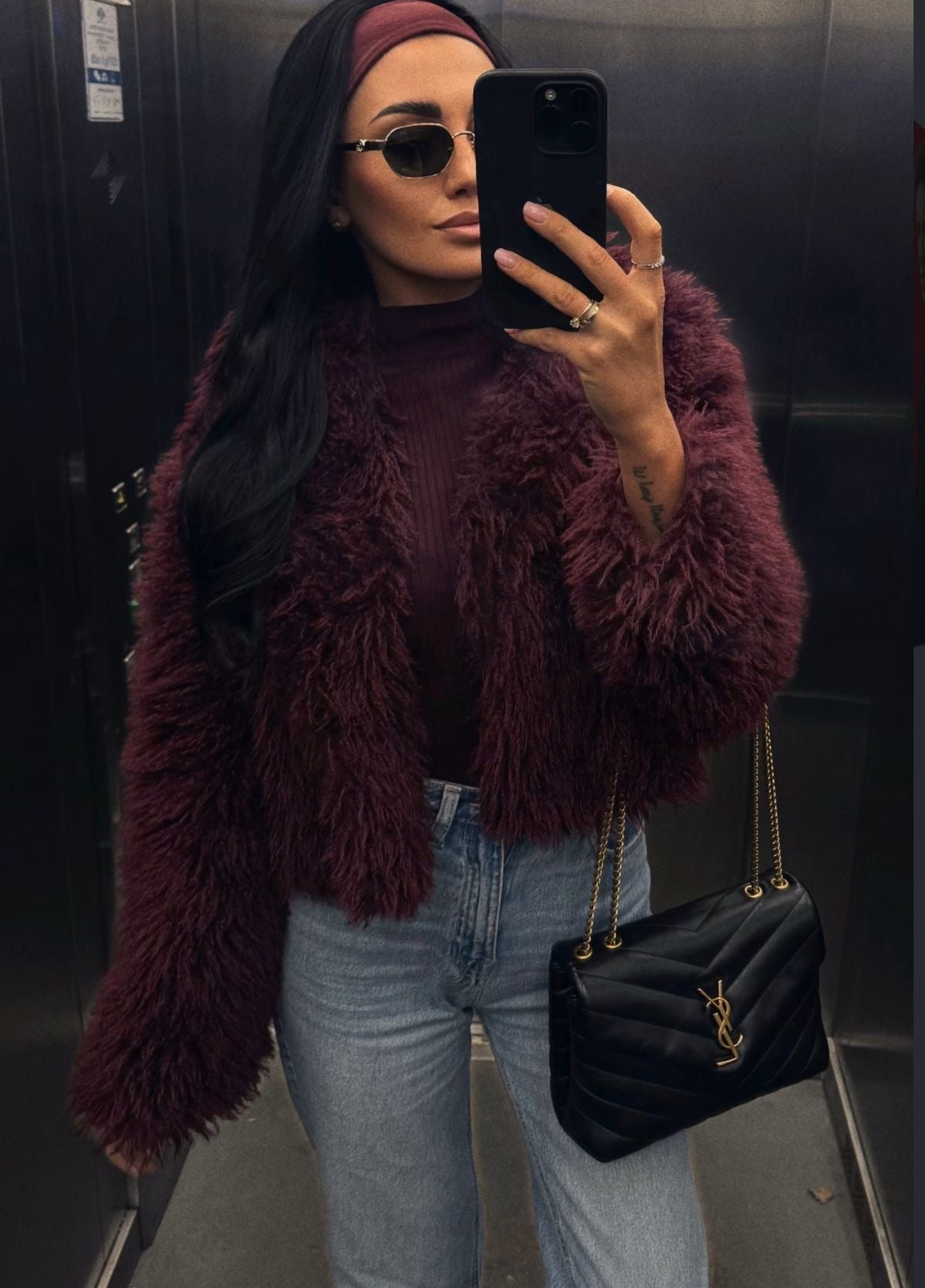 Wine Fur Luxe Jacket