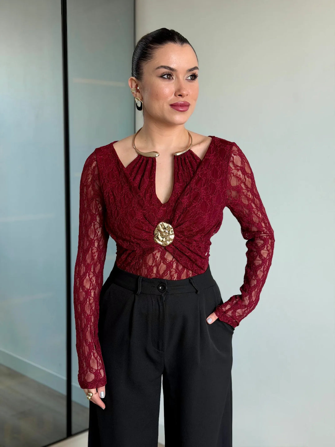 Aveline Drape Lace Top