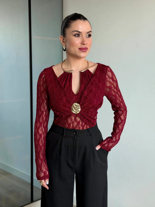 Aveline Drape Lace Top