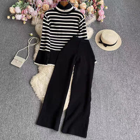 Saleena Stripes Knitted Cords Set