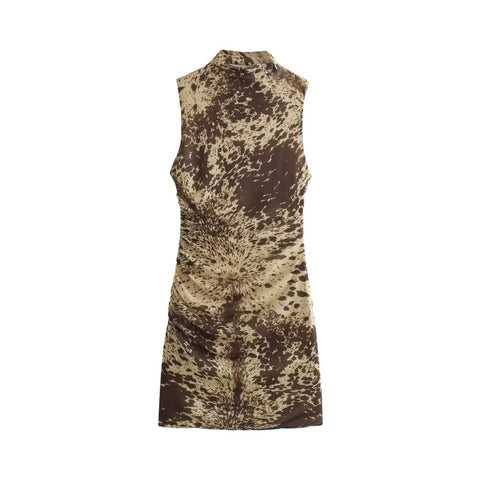 Mini Animal Print Tulle Dress
