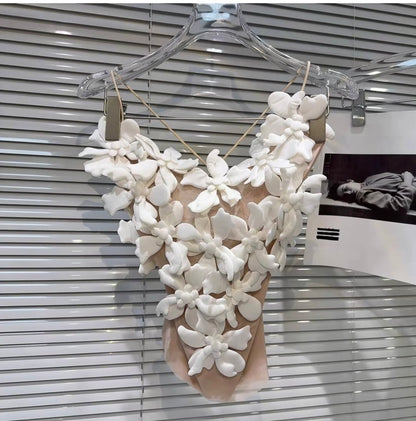 Petal bloom sheer corset  top