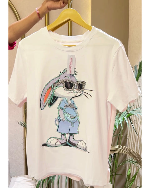 Bunny Embellished Casual Tshirt