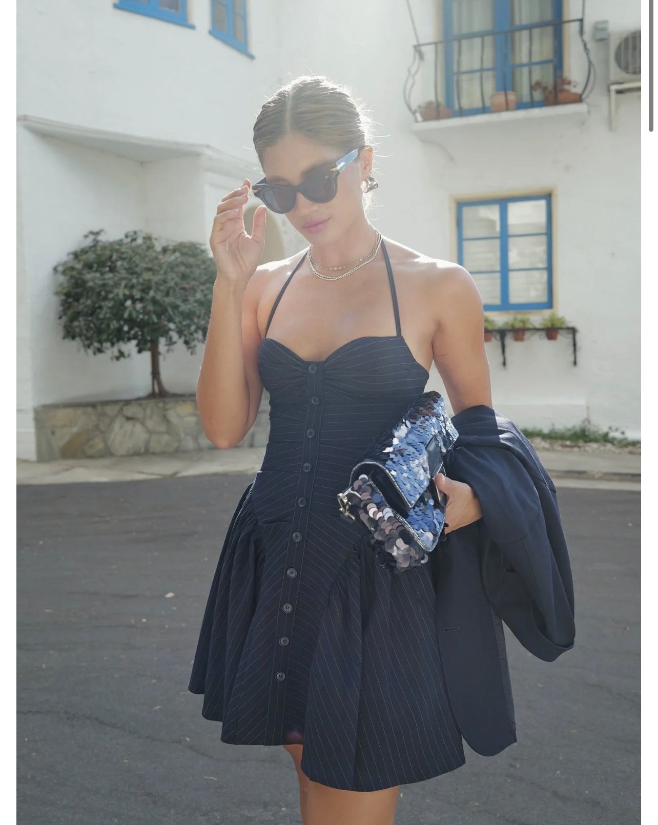 Melody Pinstripe Mini Dress