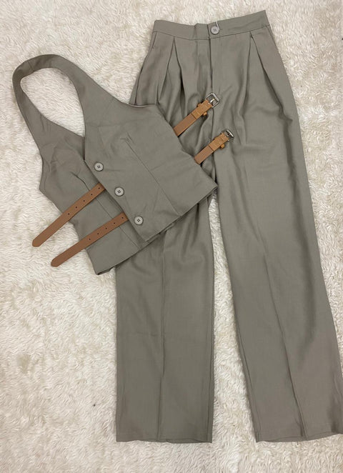 Halter Vest Pants suit set