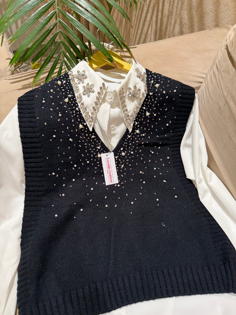 Starlume Pearl Knit Shirt Set