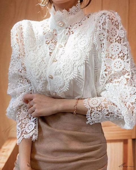 Vika Luxe Lace Shirt
