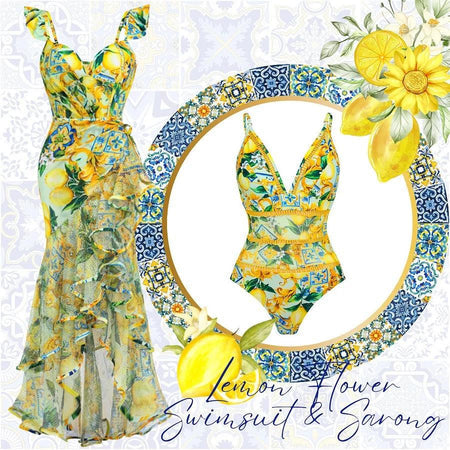 Lemon Ruffle Riviera Swimset