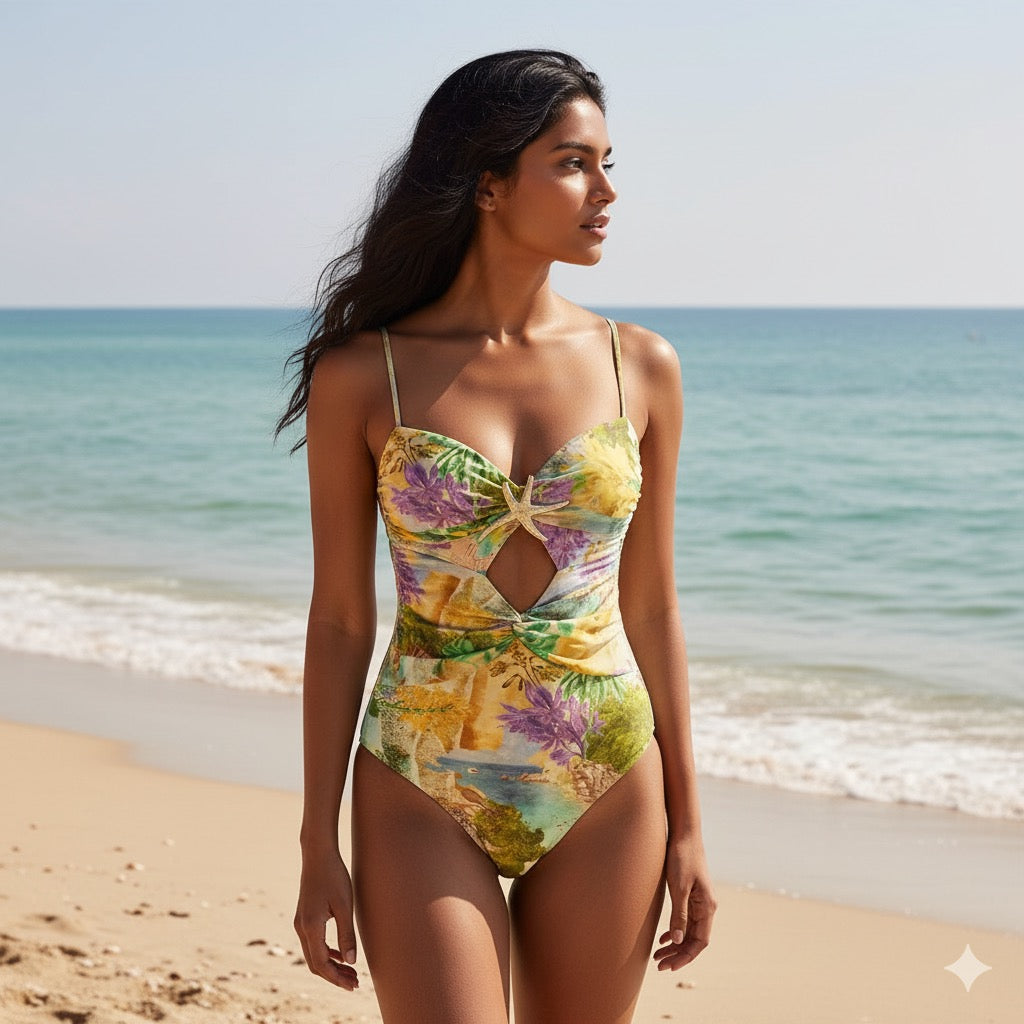 Palm Mirage Cutout Swimwear