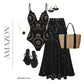 Maio Flower 2 Pc Swimsuit Set (Black)