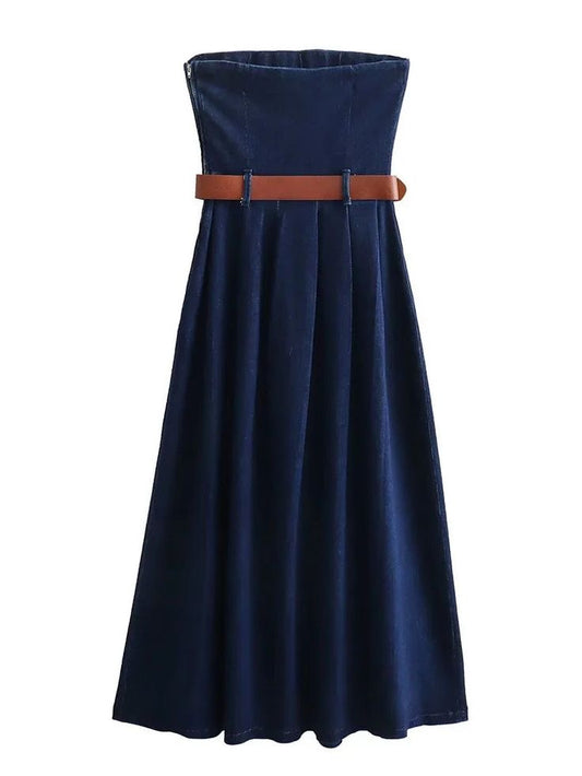 Zena Denim Belted Dress