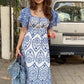 Blue embriodery Dress