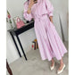 Azure Stripe Dress with belt