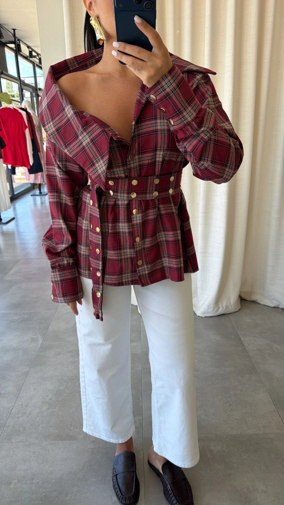 Riana Studded Denim Bluose