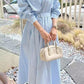 Azure Stripe Dress with belt