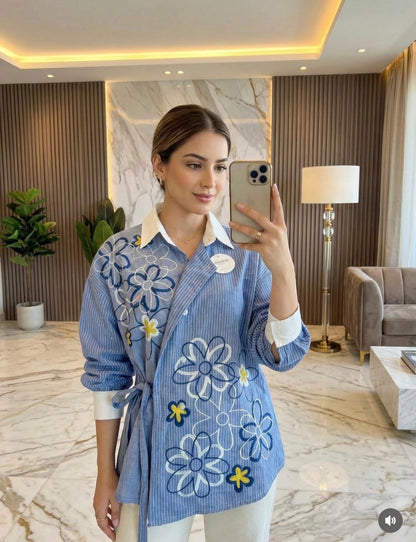 Flora Tie -Wrap Shirt