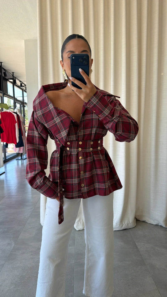 Riana Studded Denim Bluose
