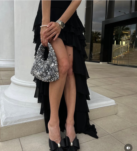 Midnight Muse Ruffle Gown
