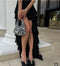 Midnight Muse Ruffle Gown