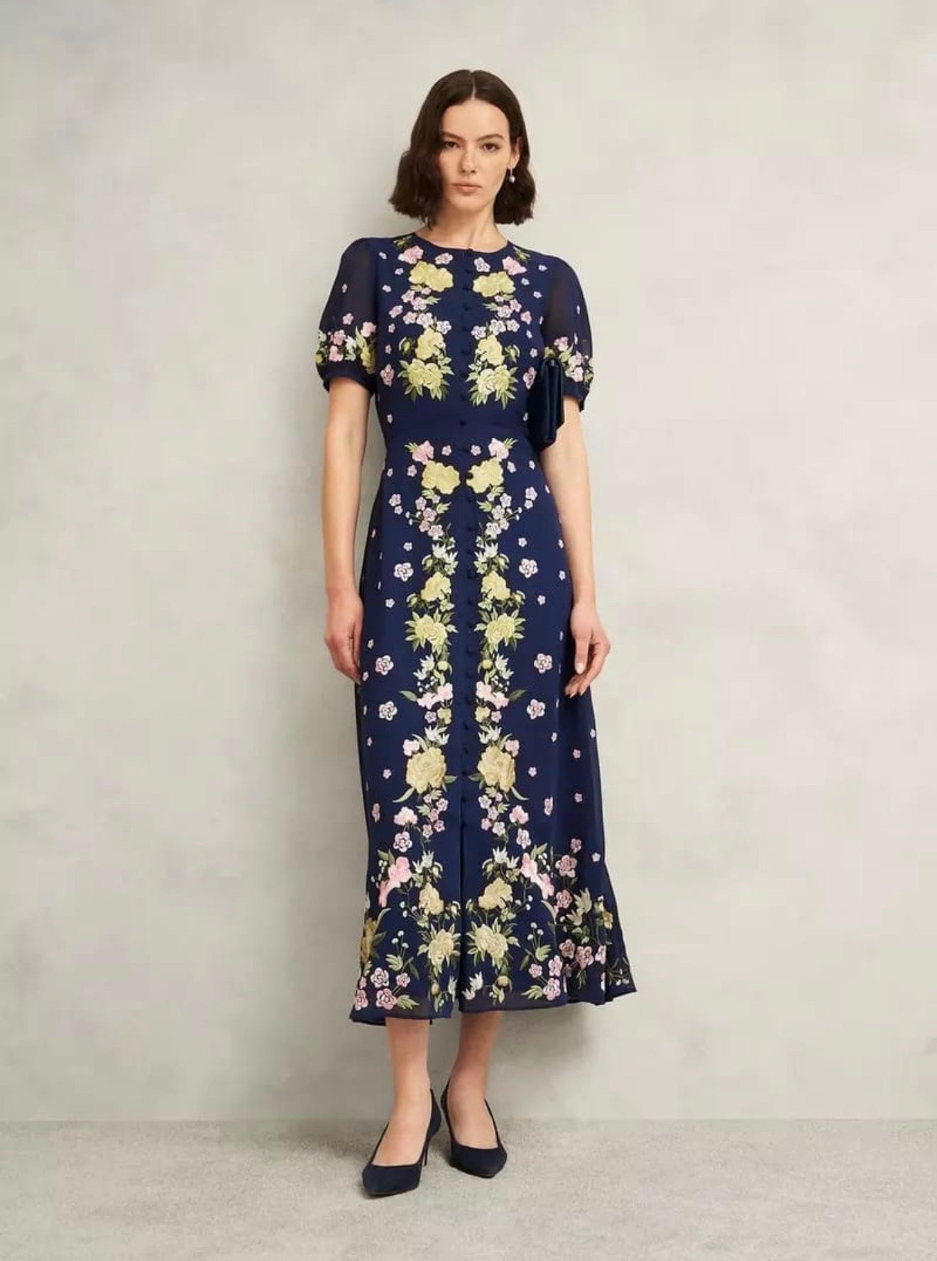 Sapphire Blossom Maxi Dress