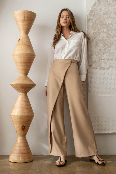 High waist wide leg pants