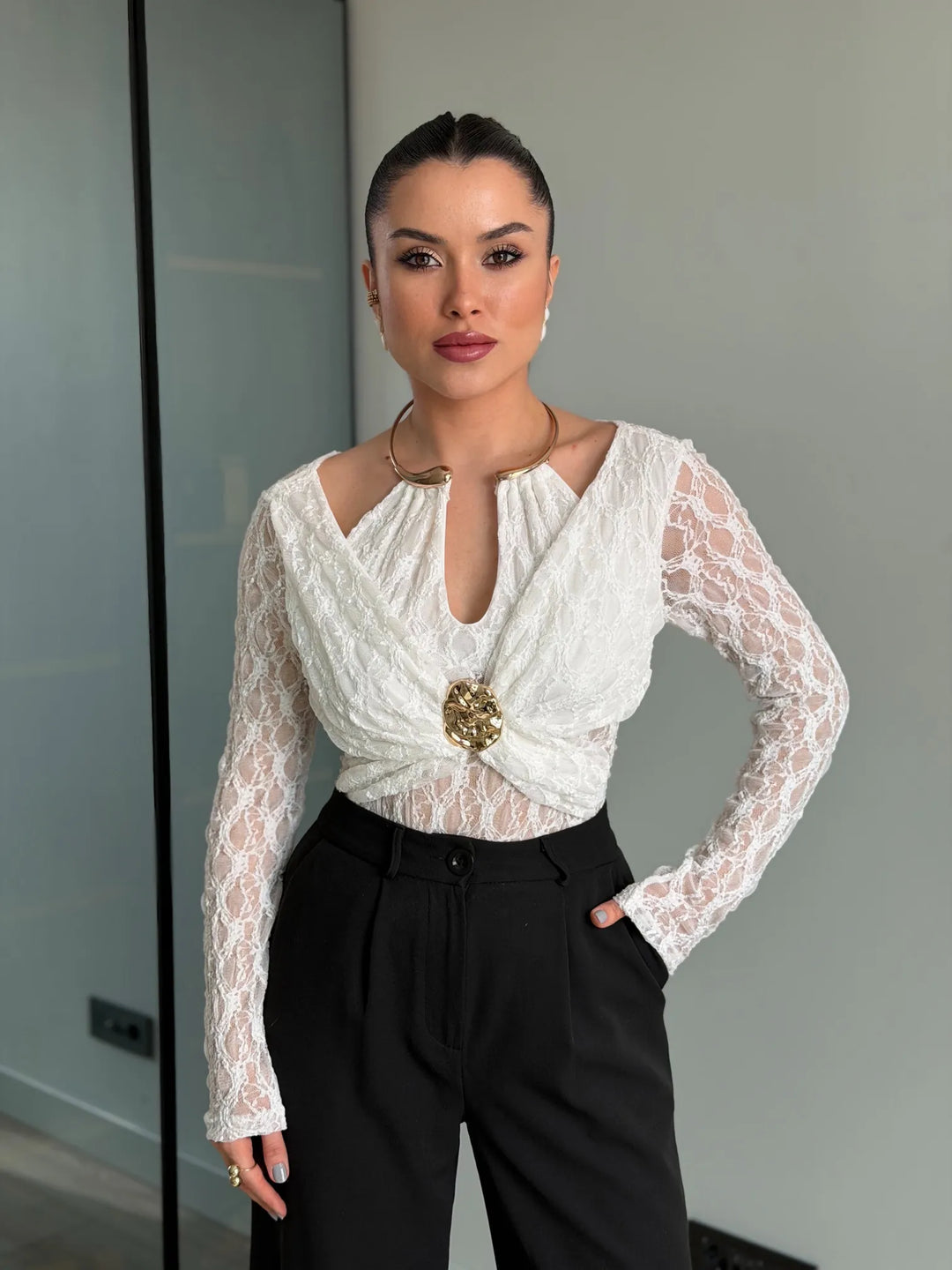 Aveline Drape Lace Top