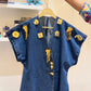 Evil Eye Denim Wrap Top