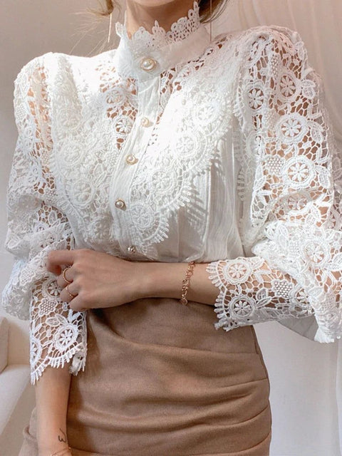 Vika Luxe Lace Shirt