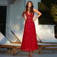Maio Flower Hollow 2 Swimsuit Set (Red)