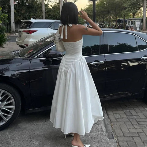 Ella White Waist Midi Dress