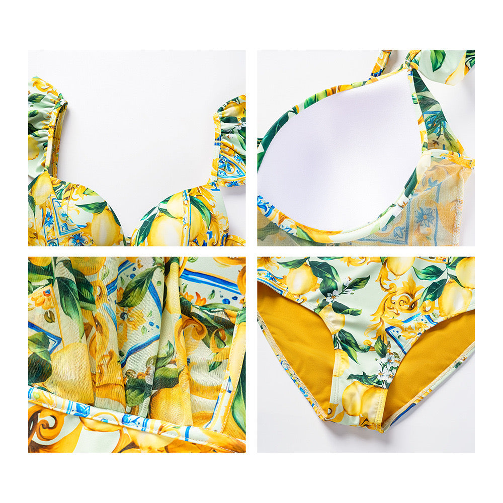 Lemon Ruffle Riviera Swimset