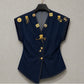 Evil Eye Denim Wrap Top
