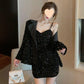 Starry Whisper Sequin Dress with blazer  Set