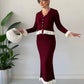 Merlot Ruffle Knit Skirt Set