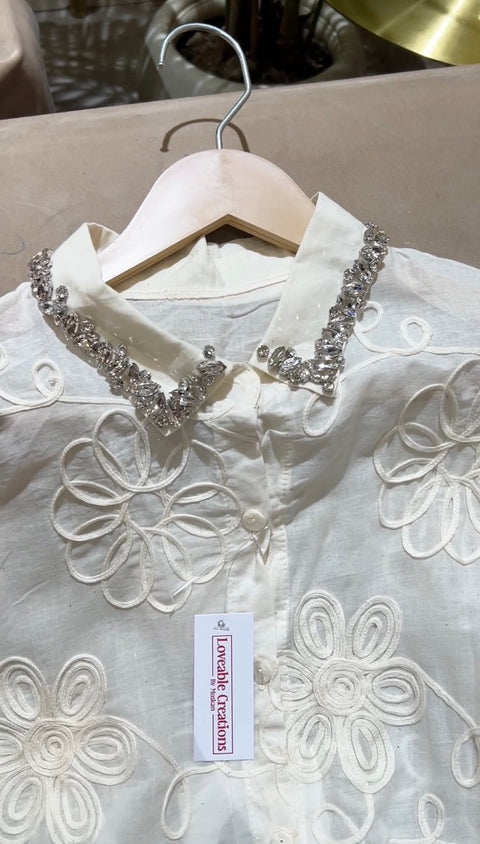 Mehar Embellish Linen Shirt