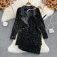 Starry Whisper Sequin Dress with blazer  Set