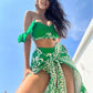 Ruffle Green Floral Swimsuit