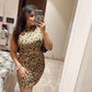 Leopard party wear dress