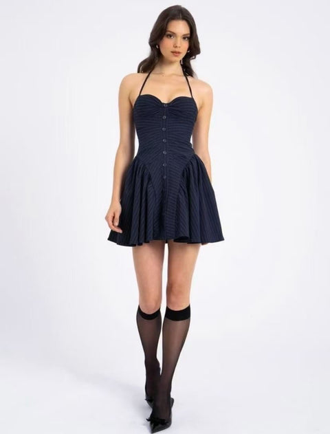 Melody Pinstripe Mini Dress