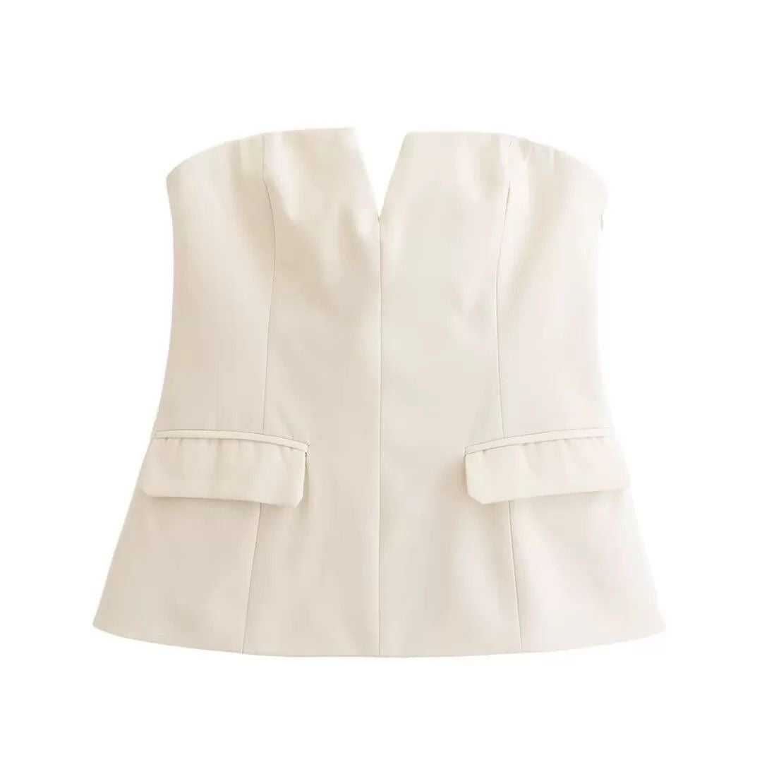Pocketed Blazer Tube Tops