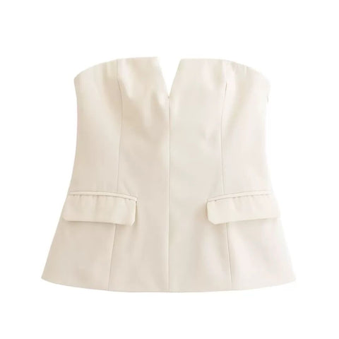 Pocketed Blazer Tube Tops