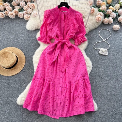 Pamella Luxe Schiffli Dress