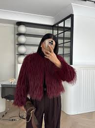 Wine Fur Luxe Jacket