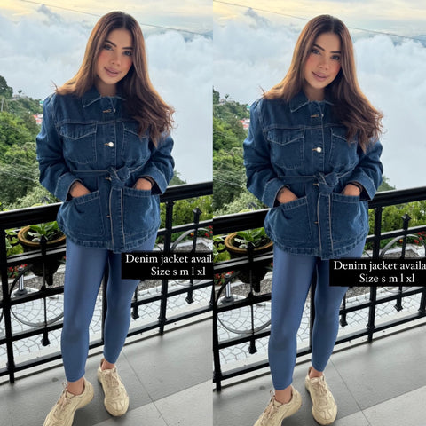 Denim jacket with belt