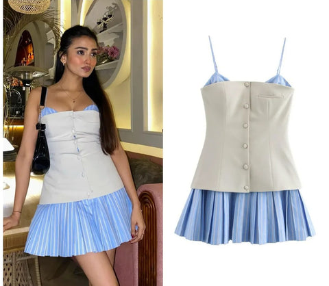 Reyne Pleated Mini Dress