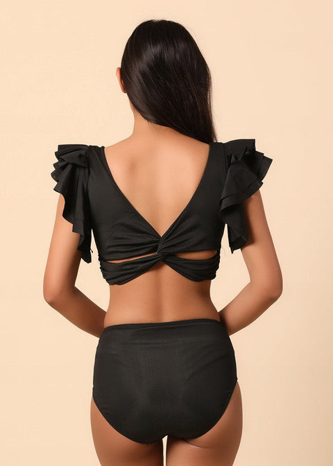 Flax Ruffle Bikini with sarong set