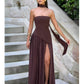 Cocoa Luxe Slit Dress