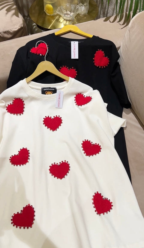 Heart Embellished Tshirt