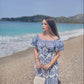 Blue embriodery Dress